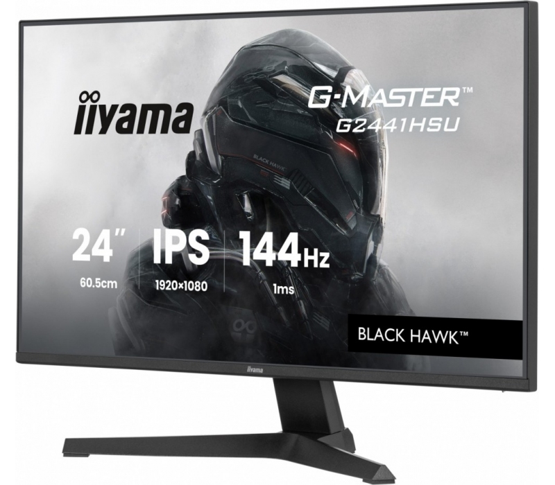 463228 Monitor IIYAMA G-Master Black Hawk/23,8" Full HD IPS/16:9/144 Hz/HDMI/DP/USB 2.0/GŁOŚNIKI/3 lata carry-in