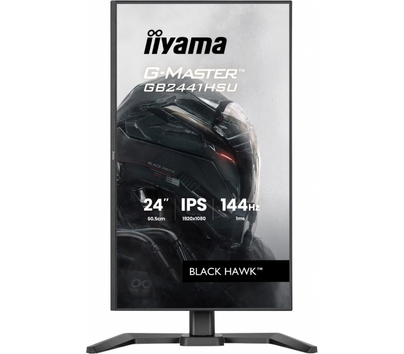 463243 Monitor IIYAMA G-Master Black Hawk/23,8" Full HD IPS/16:9/144 Hz/HDMI/DP/USB 2.0/PIVOT/GŁOŚNIKI/3 lata carry-in