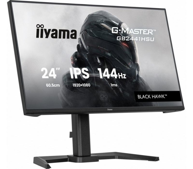 463245 Monitor IIYAMA G-Master Black Hawk/23,8" Full HD IPS/16:9/144 Hz/HDMI/DP/USB 2.0/PIVOT/GŁOŚNIKI/3 lata carry-in