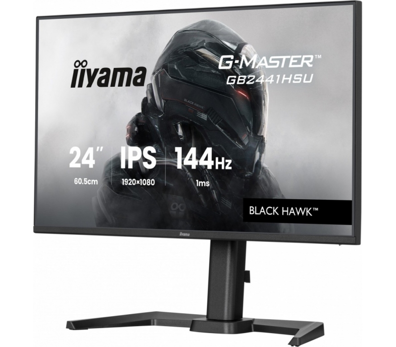 463246 Monitor IIYAMA G-Master Black Hawk/23,8" Full HD IPS/16:9/144 Hz/HDMI/DP/USB 2.0/PIVOT/GŁOŚNIKI/3 lata carry-in