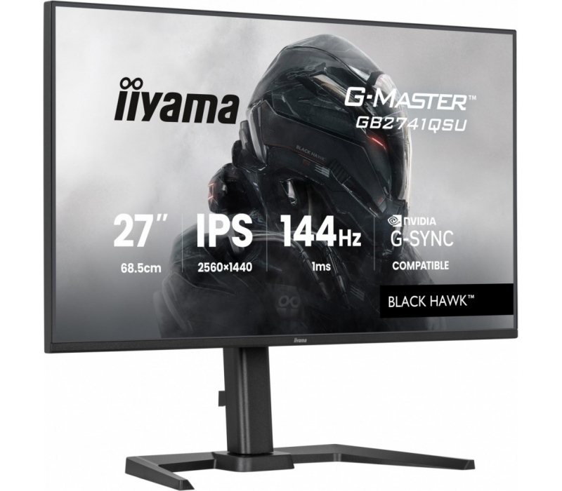 463292 Monitor IIYAMA G-Master Black Hawk/27" WQHD IPS/16:9/144 Hz/HDMI/DP/USB 2.0/GŁOŚNIKI/PIVOT/3 lata carry-in
