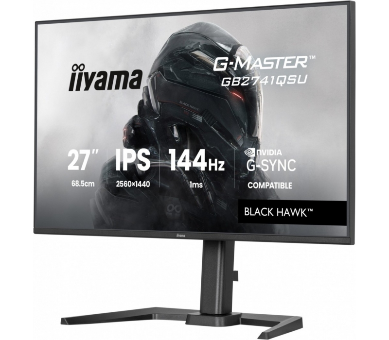 463293 Monitor IIYAMA G-Master Black Hawk/27" WQHD IPS/16:9/144 Hz/HDMI/DP/USB 2.0/GŁOŚNIKI/PIVOT/3 lata carry-in