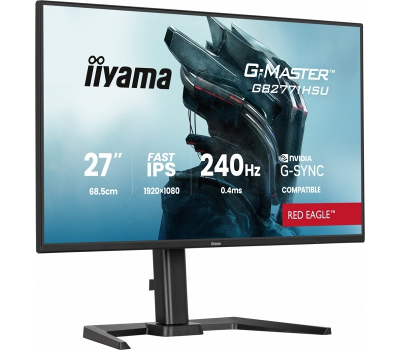 463355 Monitor IIYAMA G-Master Red Eagle/27" Full HD IPS/16:9/240 Hz/2x HDMI/DP/USB HUB/GŁOŚNIKI/PIVOT/3 lata carry-in
