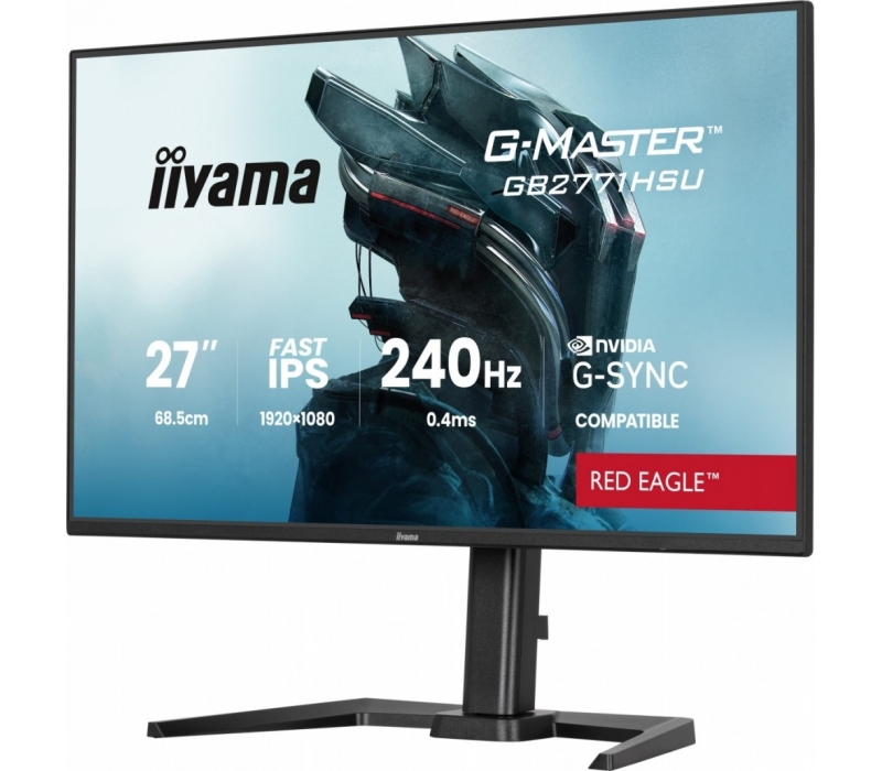 463356 Monitor IIYAMA G-Master Red Eagle/27" Full HD IPS/16:9/240 Hz/2x HDMI/DP/USB HUB/GŁOŚNIKI/PIVOT/3 lata carry-in