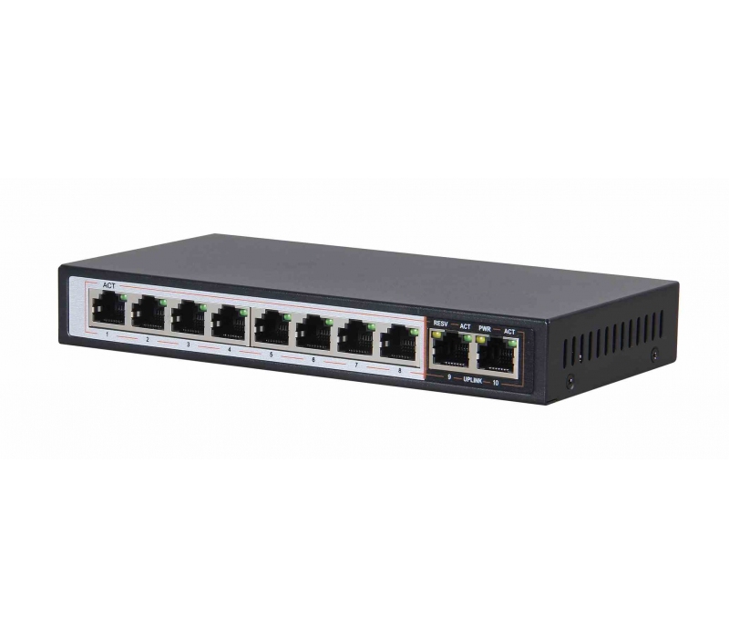 463404 Extralink Switch Perses 8X EX-SG1008PE 10/100/1000M TX PoE AT/AF,  2X GE SFP Full Gigabit PoE 