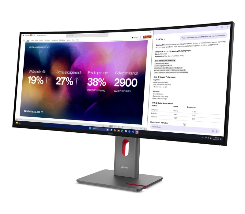 463612 Monitor Lenovo ThinkVision P40wd-40/39,7" 5K2K IPS/21:9/120 Hz/2500R/HDMI/DP/TB 4/RJ45/CAM/GŁOŚNIKI/3 lata carry-in