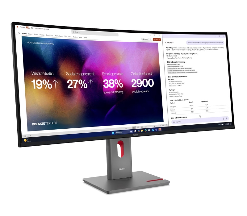 463613 Monitor Lenovo ThinkVision P40wd-40/39,7" 5K2K IPS/21:9/120 Hz/2500R/HDMI/DP/TB 4/RJ45/CAM/GŁOŚNIKI/3 lata carry-in