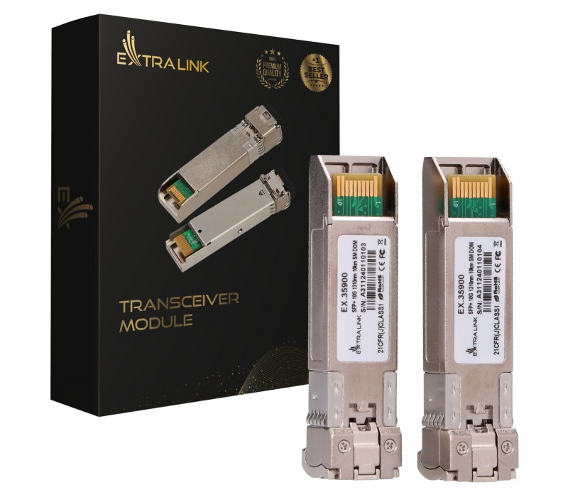 464060 Extralink SFP+ 10G 2-pack | Moduł SFP+ | 10Gbps, LC/UPC, 1310nm, 10km, single mode, DOM