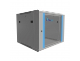 464265 Extralink Szafka wisząca rack 9U 600x600 szara szklane drzwi 