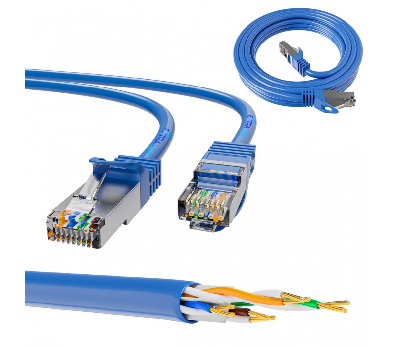 464278 Extralink Kat.6A S/FTP 2m | Patchcord LAN | Miedź Kabel sieciowy skrętka 10Gbit/s