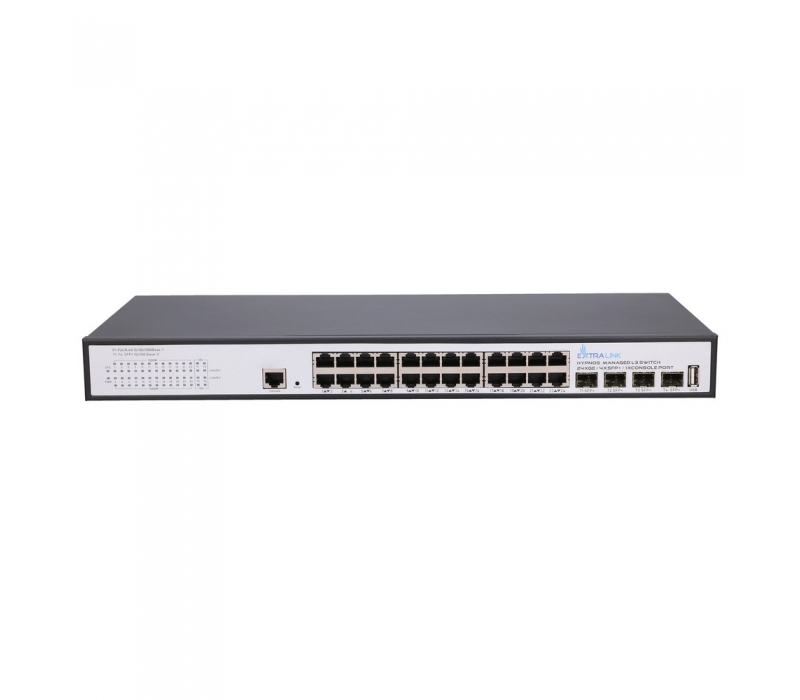 464344 Extralink Przełącznik zarządzalny Hypnos Pro 24xRJ45 1000Mb/s, 4xSFP+, L3