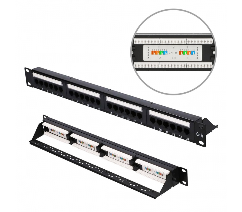 464572 Extralink CAT5E UTP V2 | Patchpanel | 24 porty