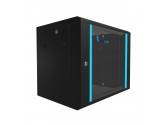 465211 Extralink Szafka wisząca rack 9U 600x450 czarna szklane drzwi 