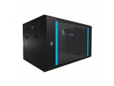 465362 Extralink Szafka wisząca rack 6U 600x450 czarna szklane drzwi 