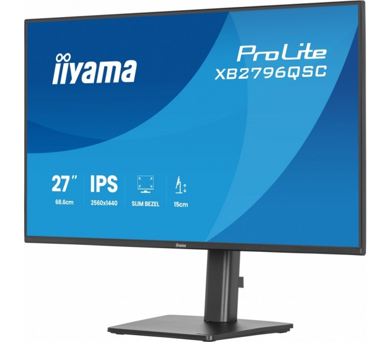 465459 Monitor IIYAMA ProLite/27" WQHD IPS/16:9/75 Hz/HDMI/USB-C/USB HUB/GŁOŚNIKI/PIVOT/3 lata carry-in