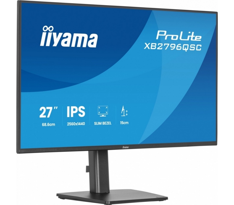 465460 Monitor IIYAMA ProLite/27" WQHD IPS/16:9/75 Hz/HDMI/USB-C/USB HUB/GŁOŚNIKI/PIVOT/3 lata carry-in