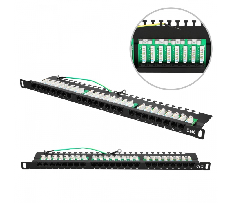 465548 Extralink CAT6 UTP 0,5U | Patchpanel | 24 porty
