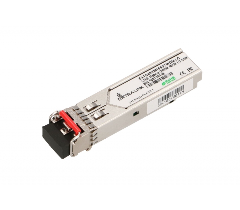 465621 Extralink SFP 1.25G | Moduł SFP CWDM | 1,25Gbps, 1590nm, single mode, 40km, LC, DOM