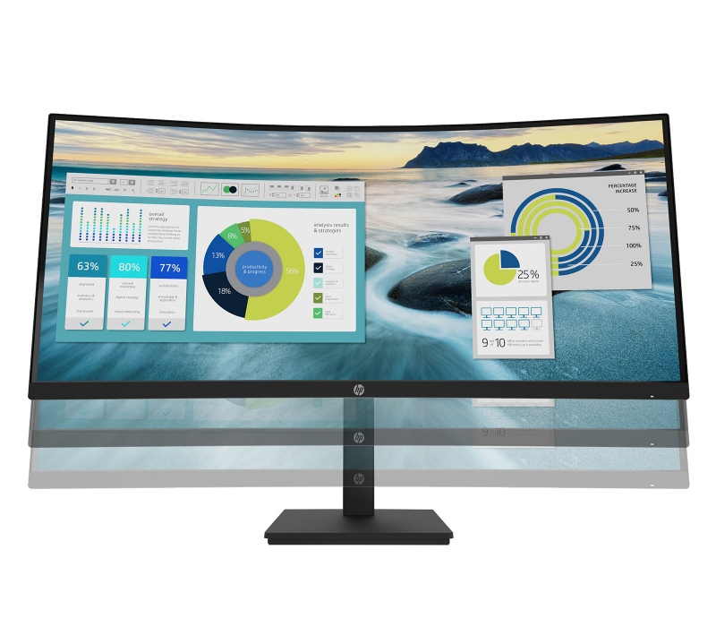 468153 Monitor HP P34hc G4/34" WQHD VA/21:9/48-100 Hz/1500R/HDMI/DP/USB HUB/GŁOŚNIKI/3 lata carry-in