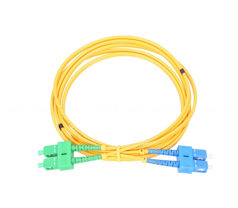 469226 Extralink SC/UPC-SC/APC | Patchcord | PVC, Jednomodowy, Duplex, G652D, 3mm, 0,5m