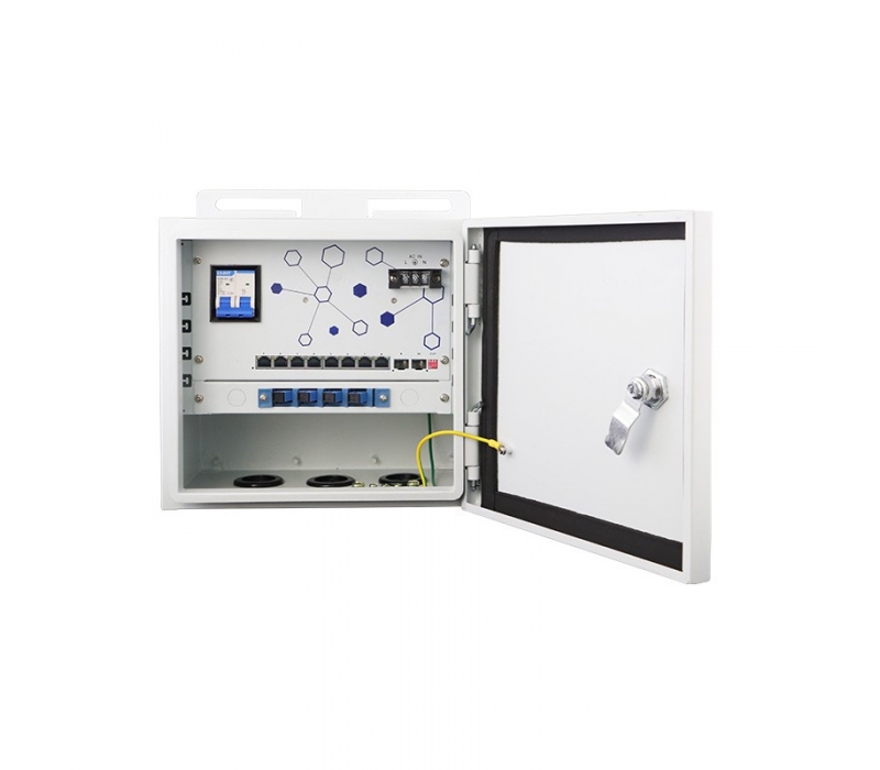 469721 Extralink Atlas | Zewnętrzny switch PoE | 8x RJ45 1000Mb/s PoE, 2x SFP, 120W, aktywne chłodzenie