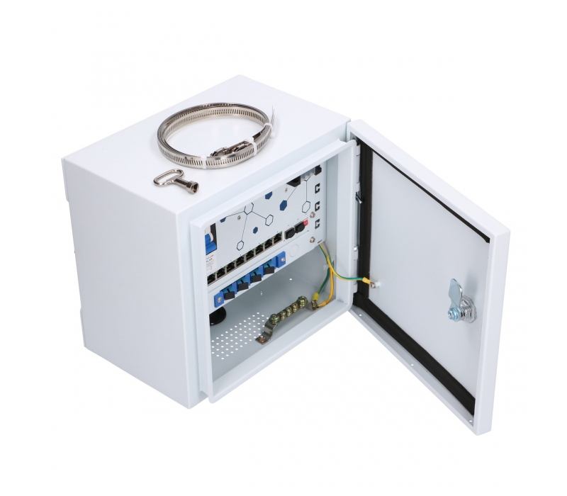 469729 Extralink Atlas | Zewnętrzny switch PoE | 8x RJ45 1000Mb/s PoE, 2x SFP, 120W, aktywne chłodzenie