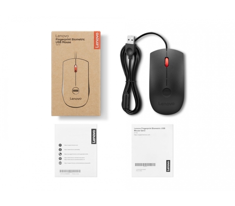 470431 Lenovo Accessories Musz Fingerprint Biometric USB Mouse Gen3
