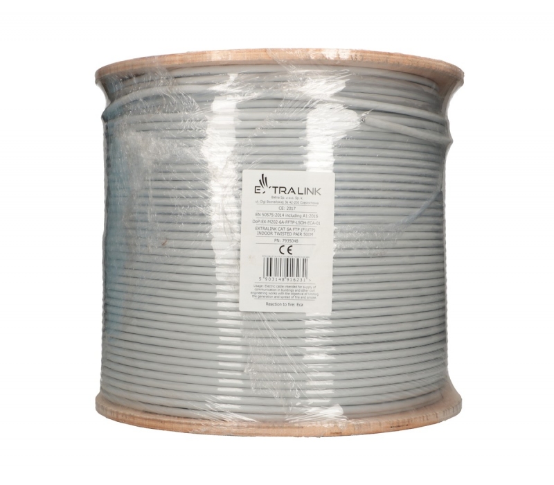 472287 Extralink CAT6A FTP (F/FTP) V2 Wewnętrzny | Kabel sieciowy skrętka | 500M LSZH