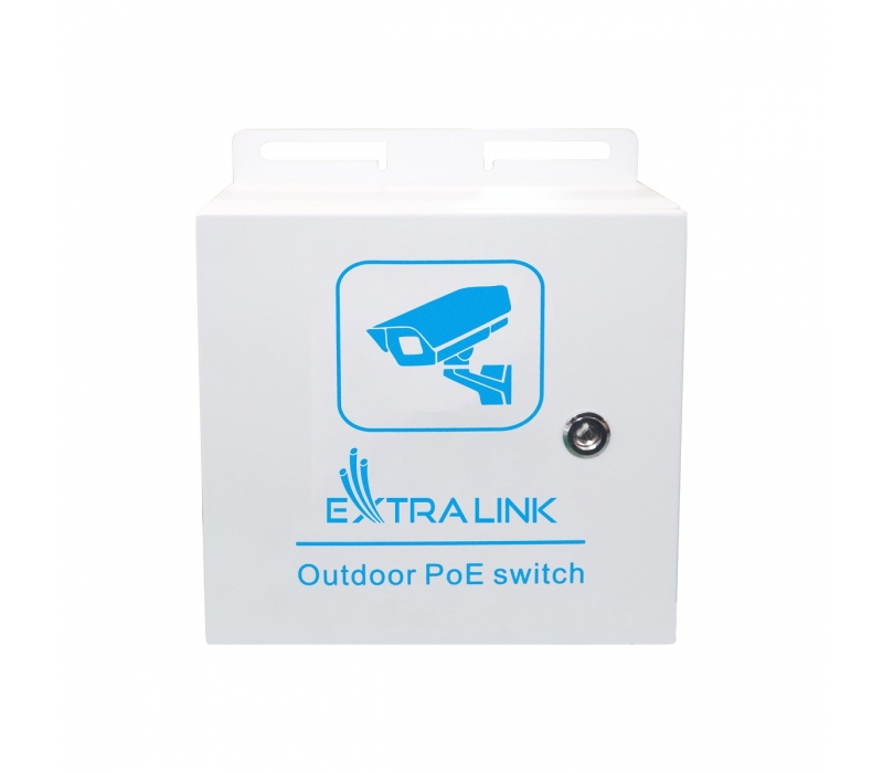 473877 Extralink Atlas | Zewnętrzny switch PoE | 8x RJ45 1000Mb/s PoE, 2x SFP, 120W, aktywne chłodzenie