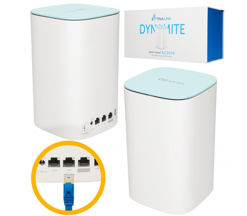 474159 Extralink Dynamite C31 | Moduł rozszerzający sieć Mesh | AC3000, MU-MIMO, Domowy System Mesh WiFi