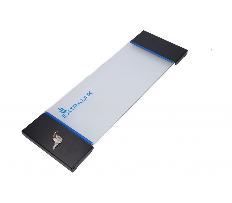 474390 Extralink Szafka wisząca rack 4U 600x600 czarna szklane drzwi
