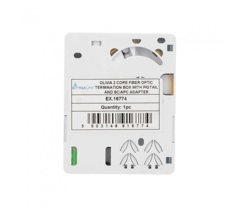 474851 Extralink Olivia | Puszka światłowodowa | 2 spawy, z pigtailem i adapterem SC/APC