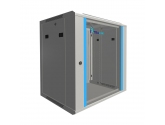 479107 Extralink Szafka wisząca rack 12U 600x450 szara szklane drzwi 