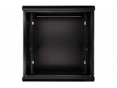 479368 Extralink Szafka wisząca rack 12U 600x600 czarna szklane drzwi 
