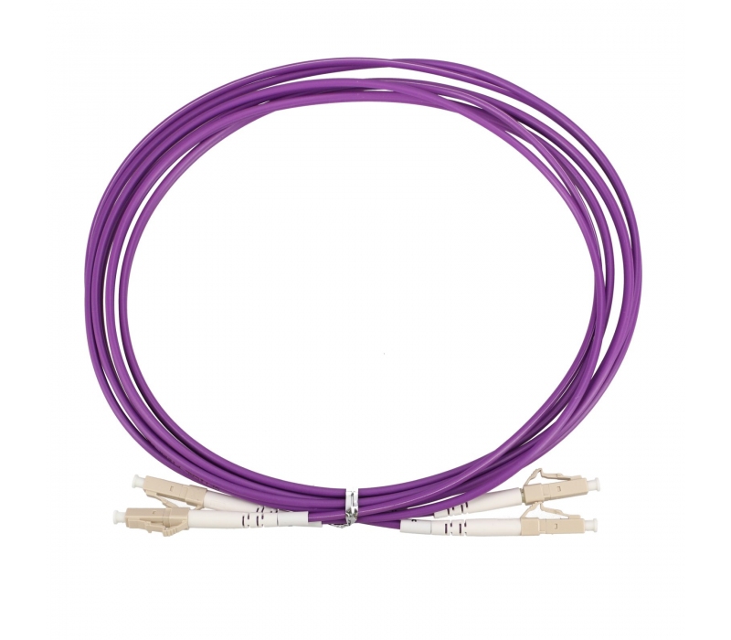 480659 Extralink LC/UPC-LC/UPC | Patchcord | Wielomodowy, OM4, Duplex, 3mm, 5m