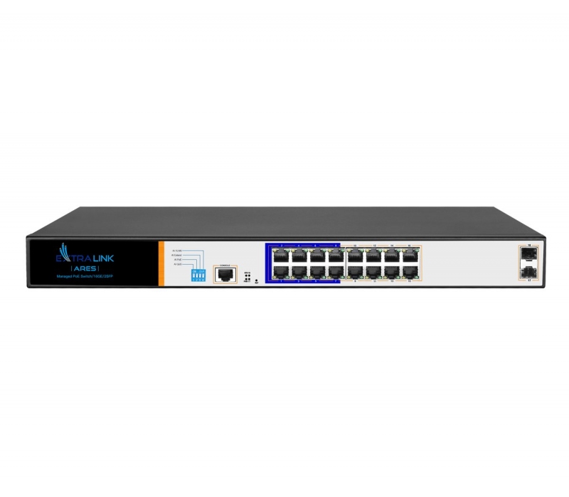 480799 Extralink Przełącznik PoE Ares 16 portów 10/100/1000