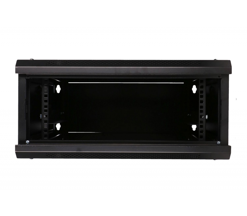 480808 Extralink Szafka wisząca rack 4U 600x600 czarna szklane drzwi