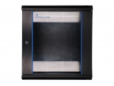 481053 Extralink Szafka wisząca rack 12U 600x600 czarna szklane drzwi 