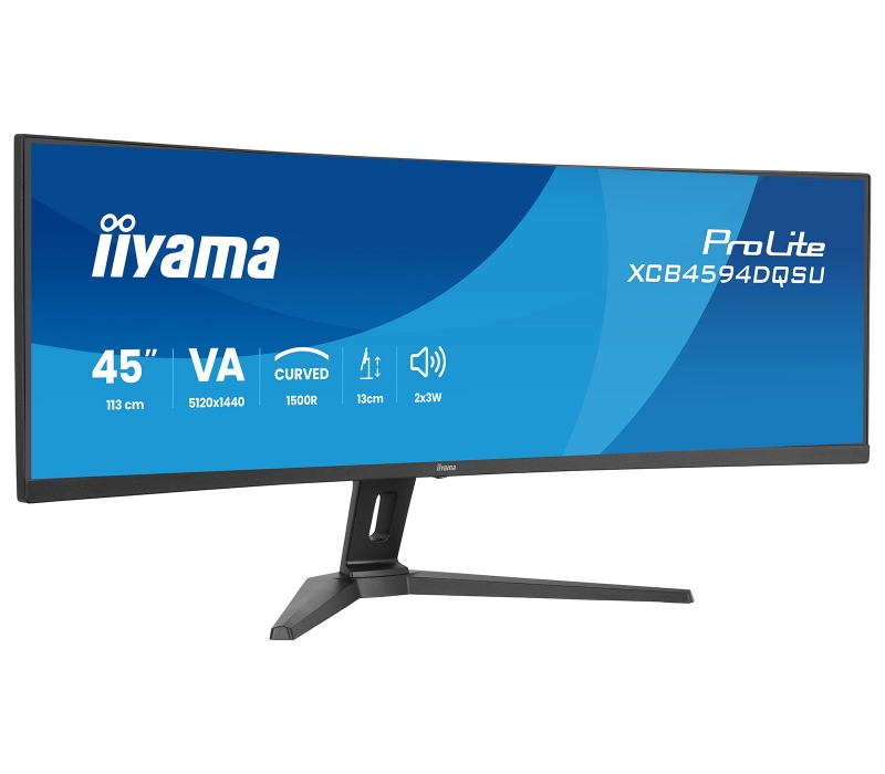 482959 Monitor IIYAMA ProLite/44,5" DQHD VA/32:9/75 Hz/1500R/2x HDMI/DP/USB HUB/GŁOŚNIKI/3 lata carry-in