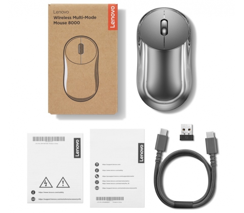 483236 Lenovo LENOVO Wireless Multi-Mode Mouse 8000 Thunder Grey