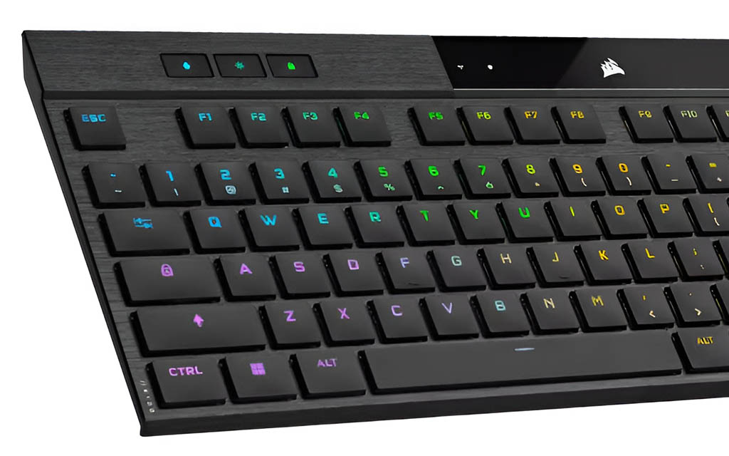 Klawiatura bezprzewodowa Corsair K100 RGB Air Wireless Ultra Thin